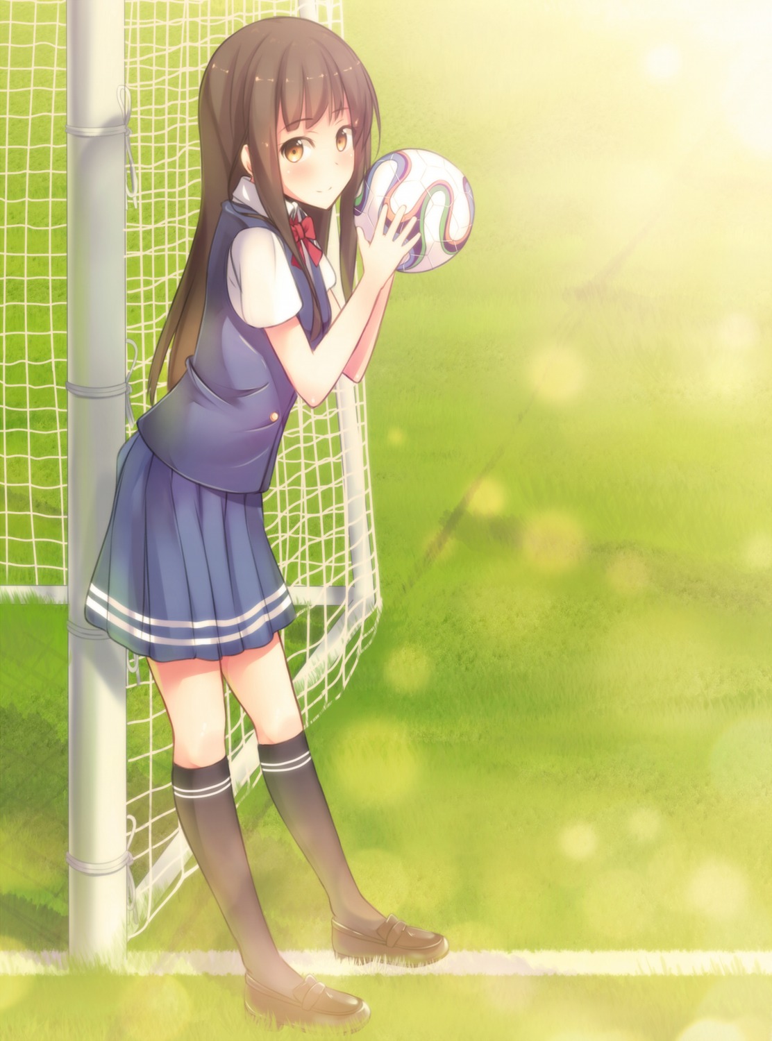 hiiragi_hazime, seifuku, soccer, stockings, thighhighs
