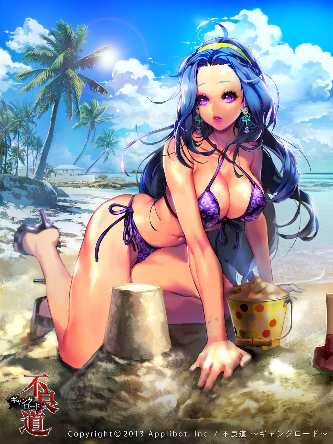 bikini, cleavage, furyou_michi_~gang_road~, heels, imp, swimsuits