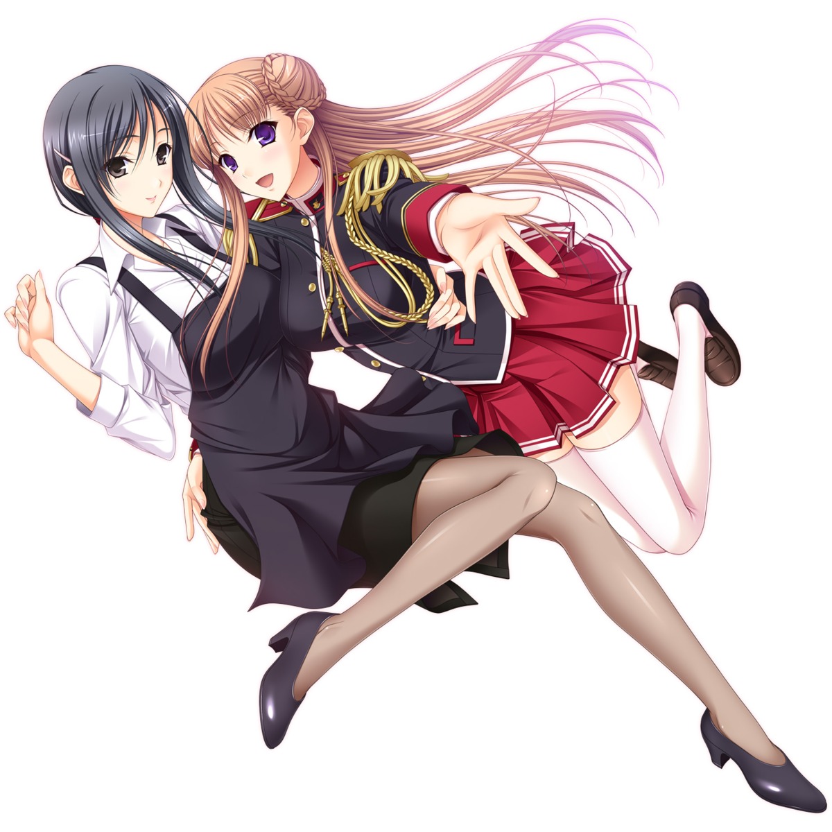 heels, hiiragi_ayako, komori_kei, noel_marres_ascot, pantyhose, ricotta, seifuku, thighhighs