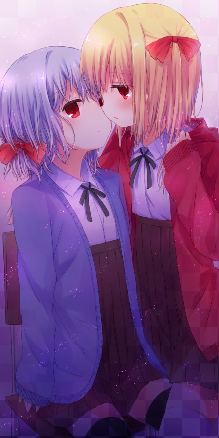flandre_scarlet, remilia_scarlet, sakuyunomi, thighhighs, touhou, yuri