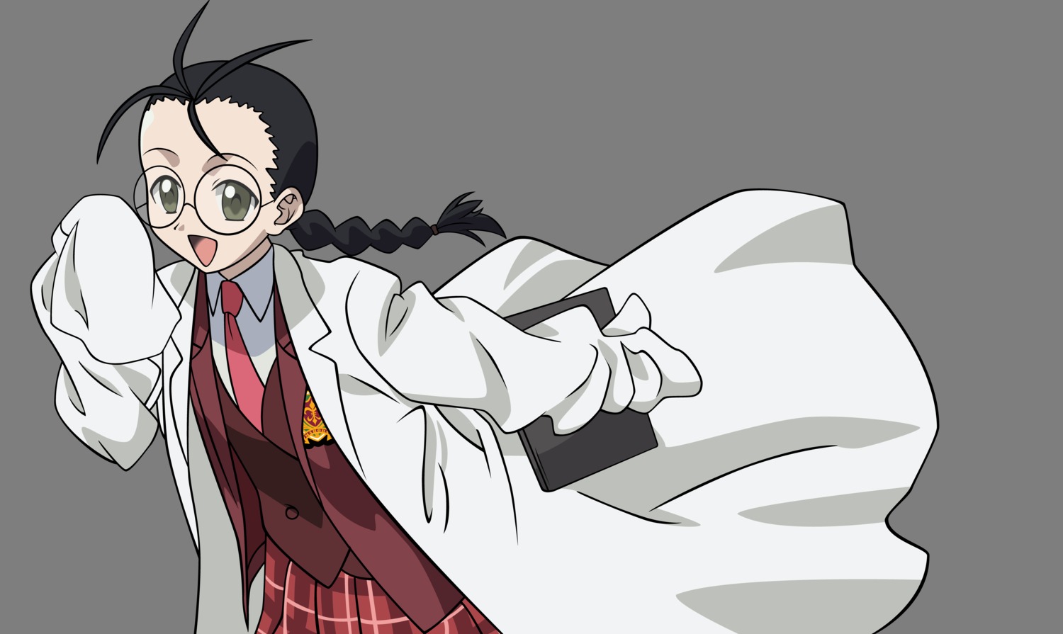 hakase_satomi, mahou_sensei_negima, megane, seifuku, transparent_png, vector_trace