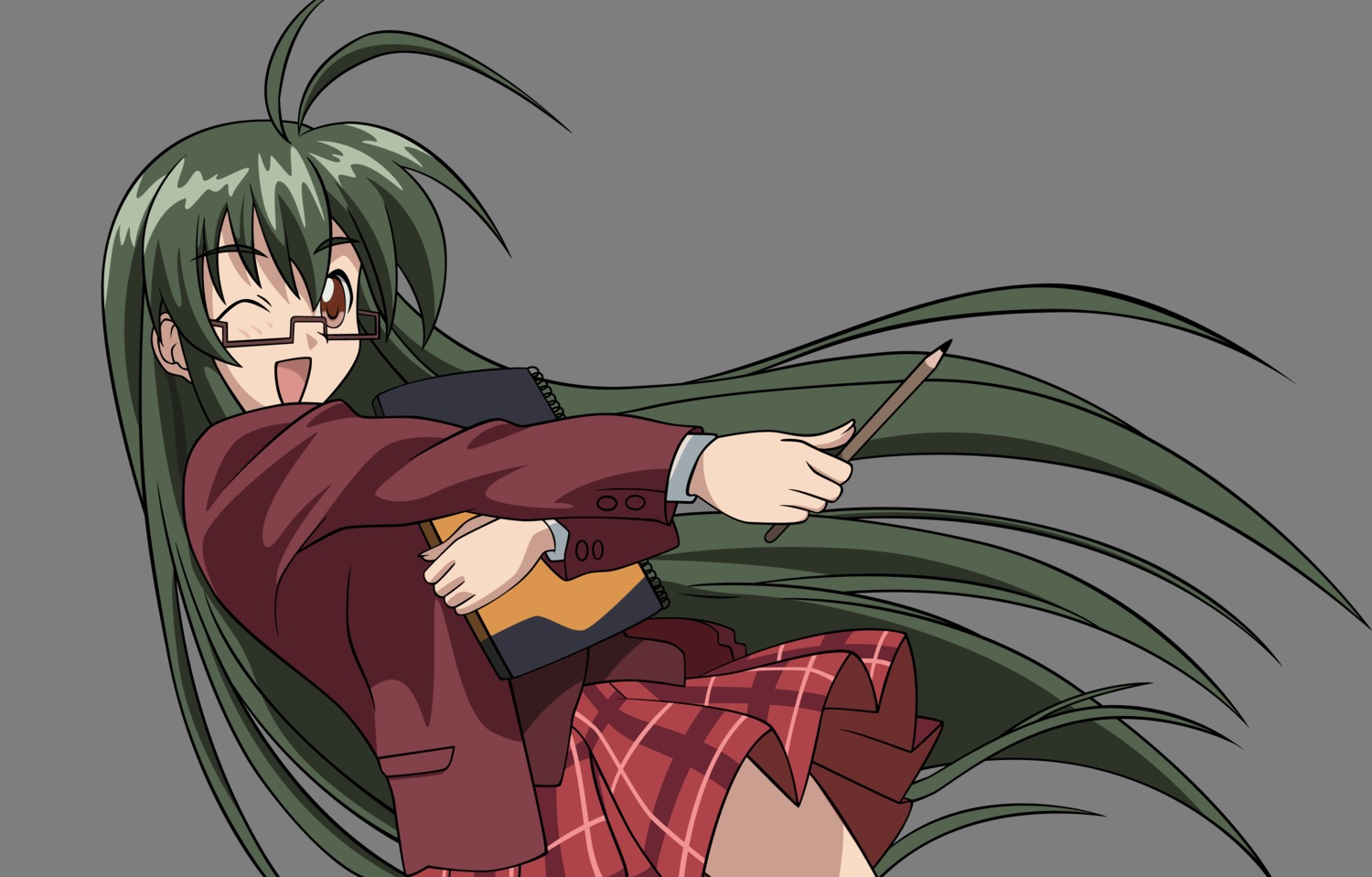 mahou_sensei_negima, megane, saotome_haruna, seifuku, transparent_png, vector_trace