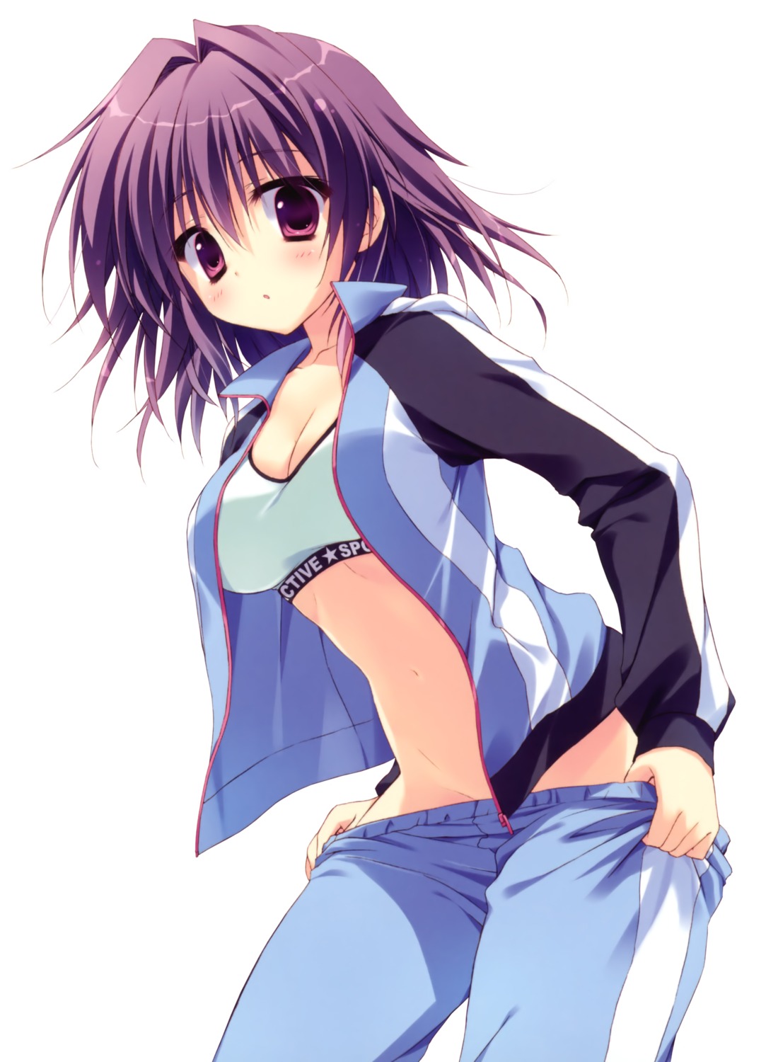 asaba_aoi, bra, cleavage, gym_uniform, koi_ga_saku_koro_sakura_doki, nopan, open_shirt, ryohka, undressing