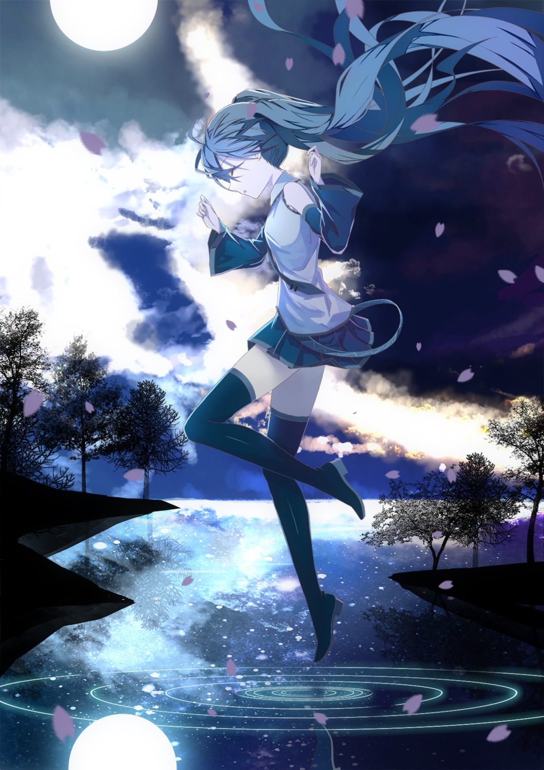 hatsune_miku, thighhighs, tianya_beiming, vocaloid
