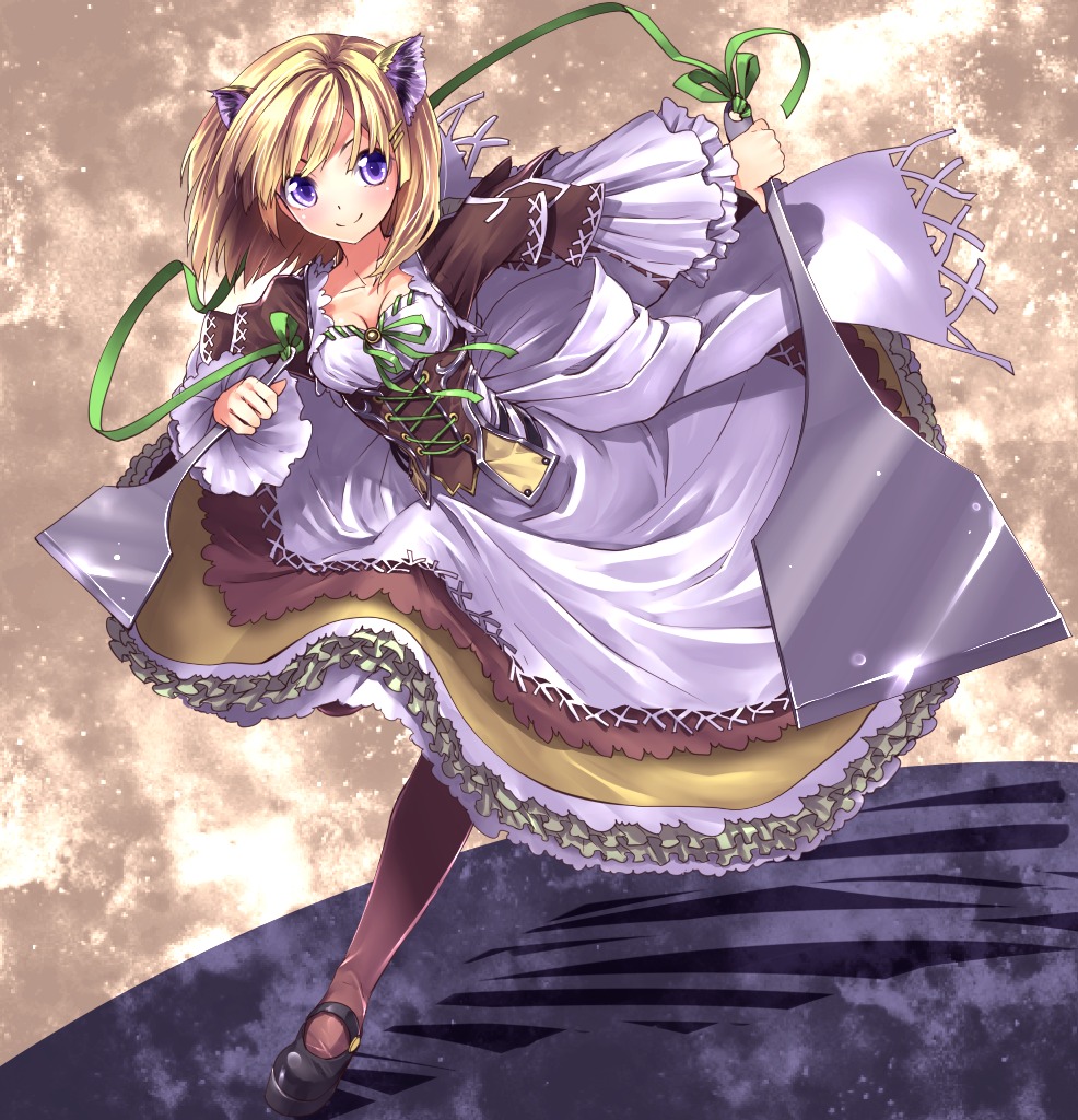animal_ears, dress, hazuki_touya, pantyhose