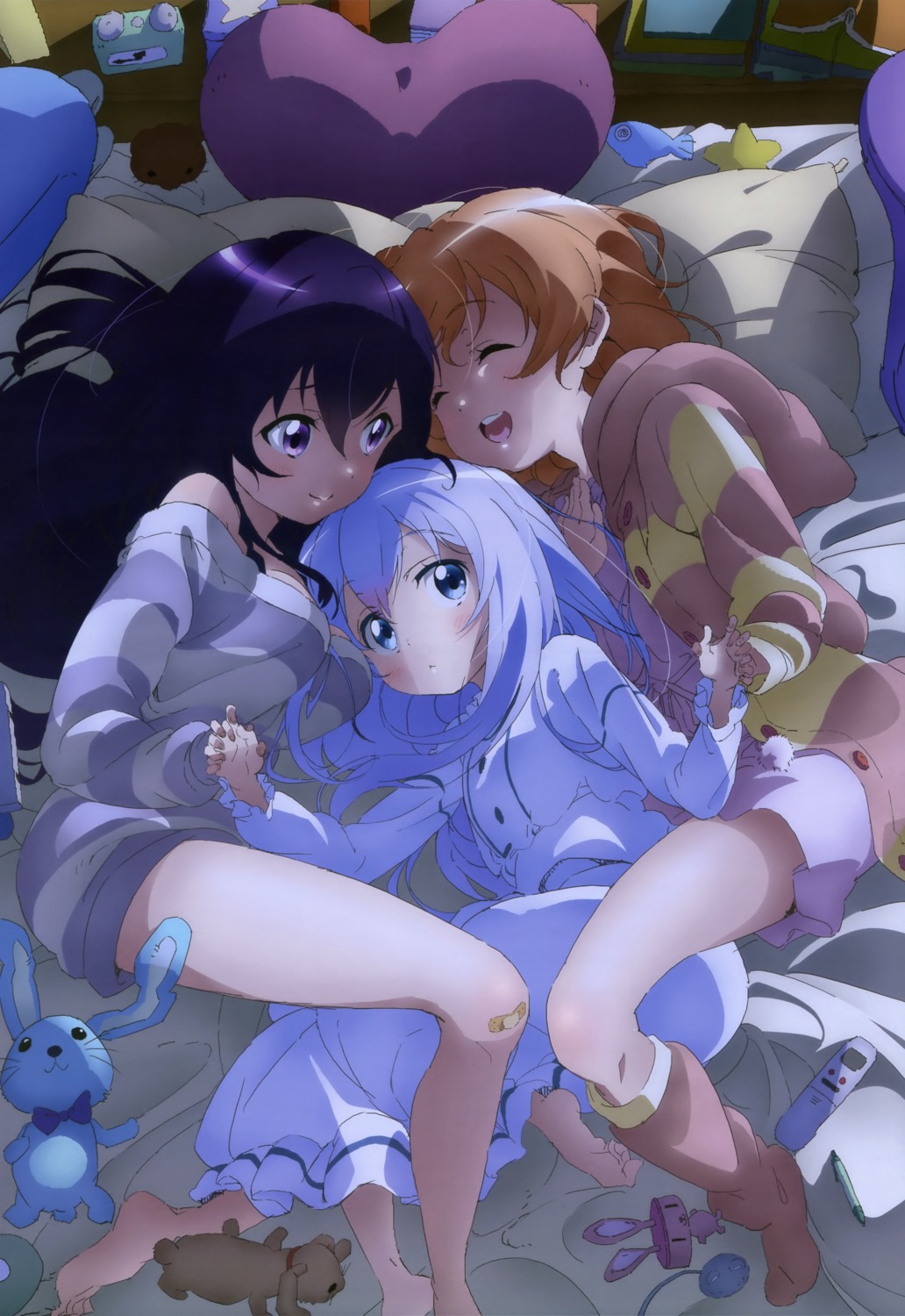 bandaid, fukazawa_fumihiko, gochuumon_wa_usagi_desu_ka?, hoto_cocoa, kafuu_chino, tedeza_rize