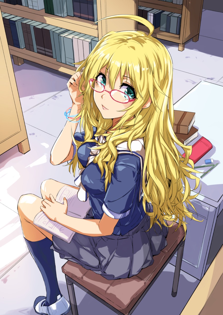 hoshii_miki, kanase_bench, megane, seifuku, the_idolm@ster