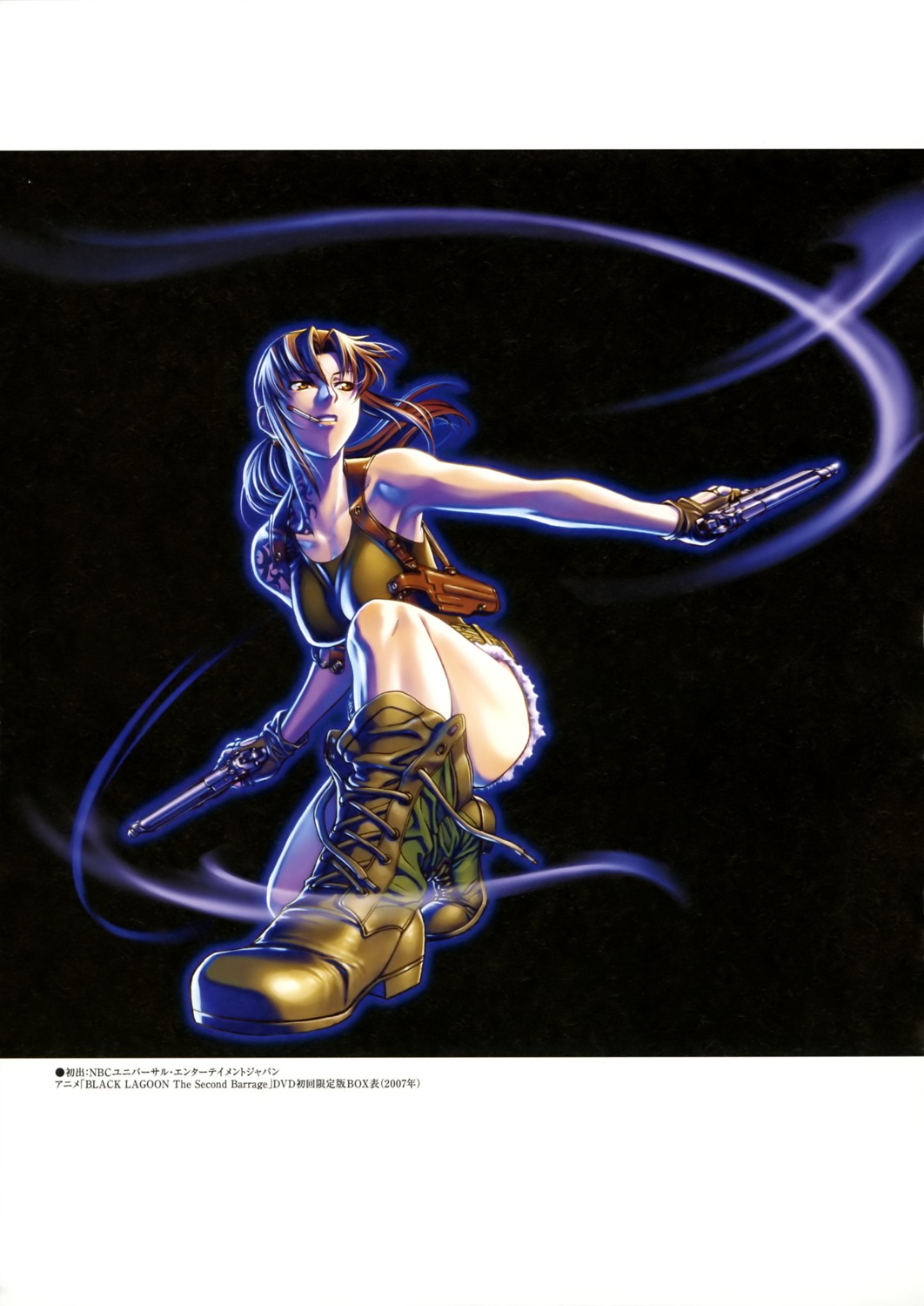 black_lagoon, gun, hiroe_rei, revy, smoking, tattoo