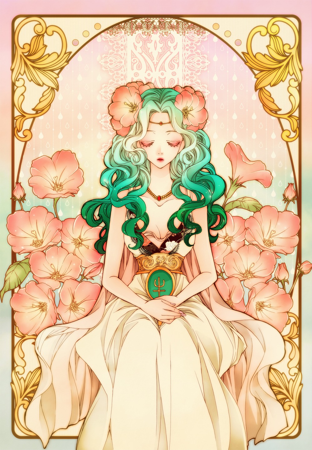 bishoujo_senshi_sailor_moon, cleavage, dress, kaiou_michiru, sizh