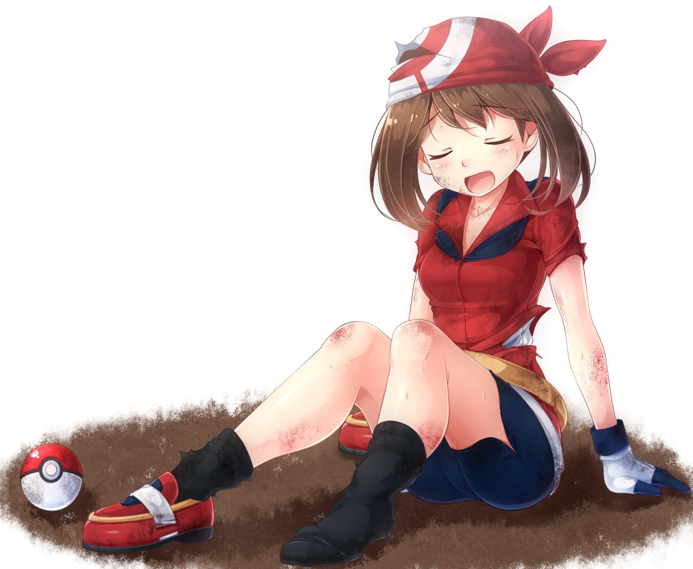 bike_shorts, haruka_(pokemon), komitsu, pokemon, pokemon_oras, pokemon_rse, torn_clothes