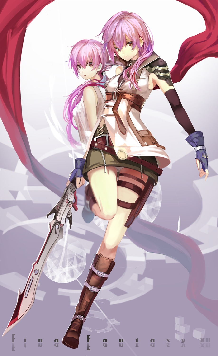 final_fantasy, final_fantasy_xiii, lightning, pantsu, saberiii, serah_farron, sword