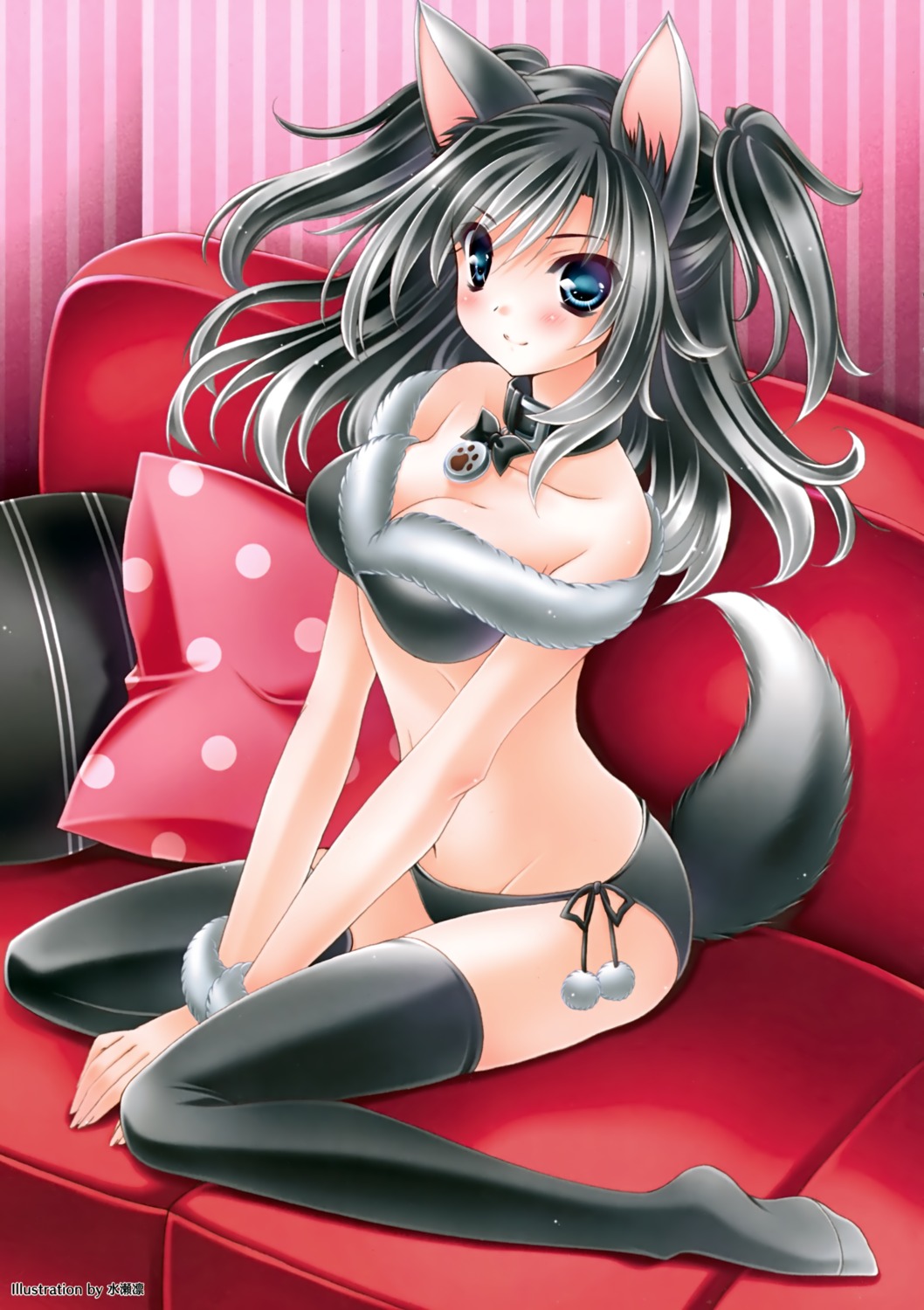 animal_ears, minase_lin, tail, thighhighs