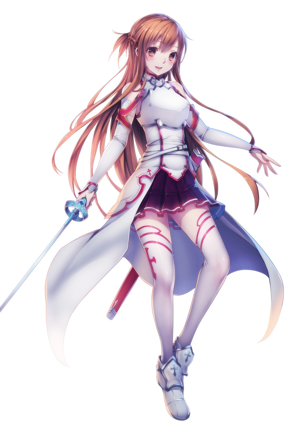 asuna_(sword_art_online), steelleets, sword, sword_art_online, thighhighs