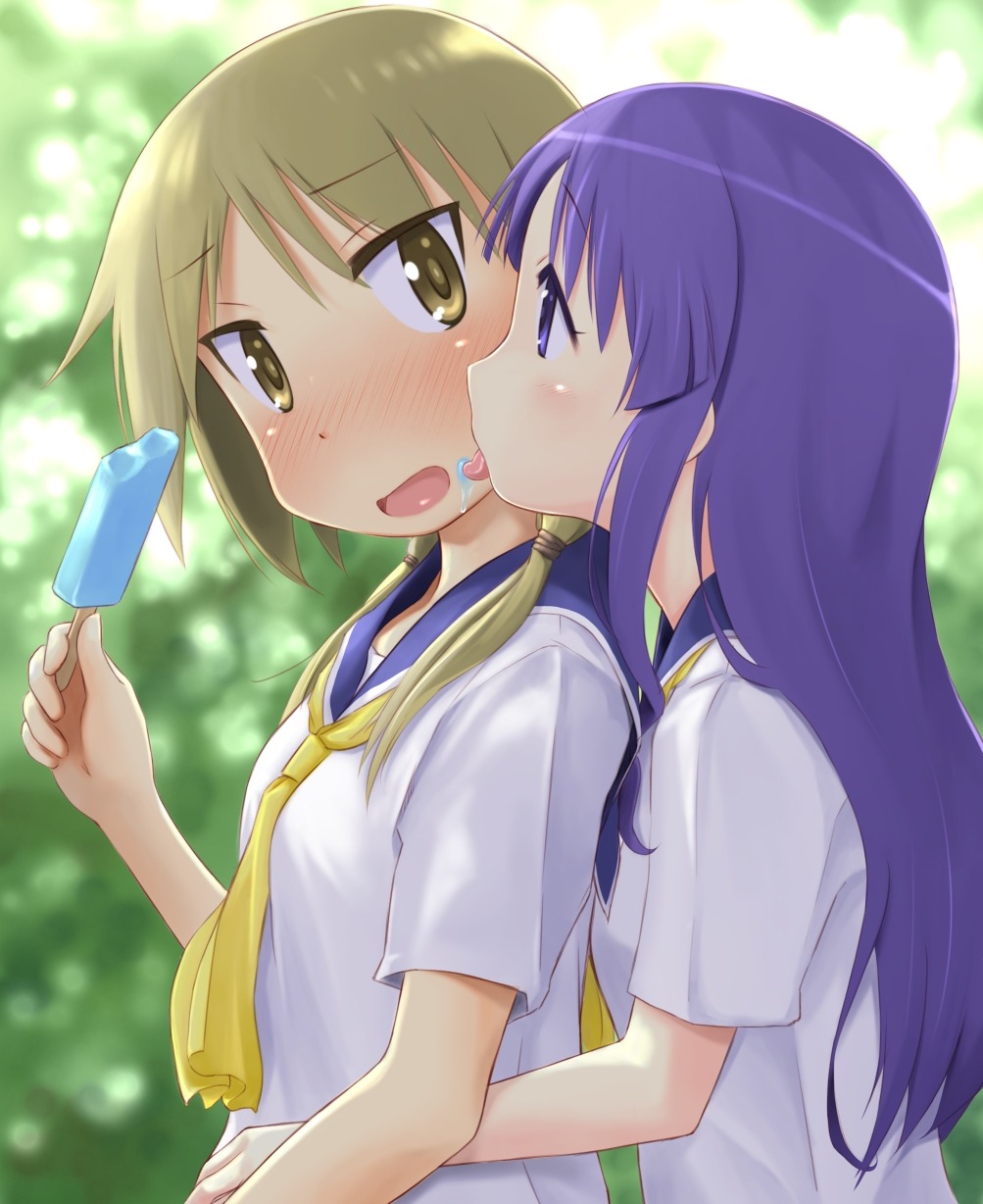 hinata_yukari, ichii_yui, seifuku, wa_(genryusui), yuri, yuyushiki
