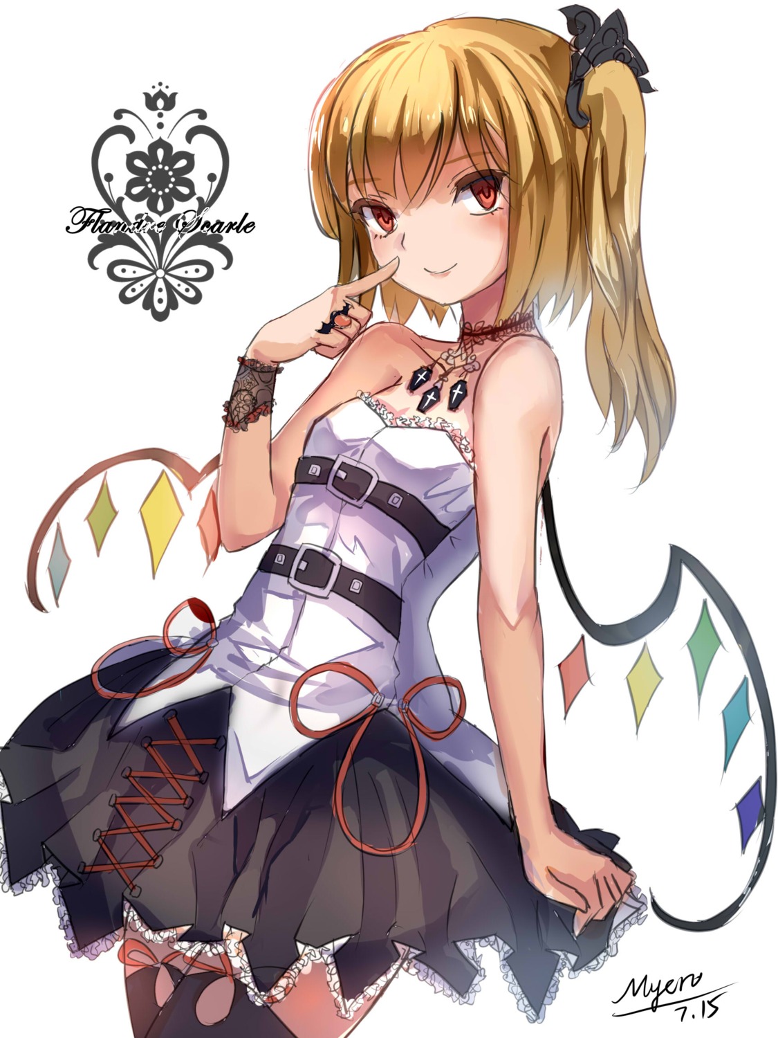 flandre_scarlet, myero, thighhighs, touhou, wings