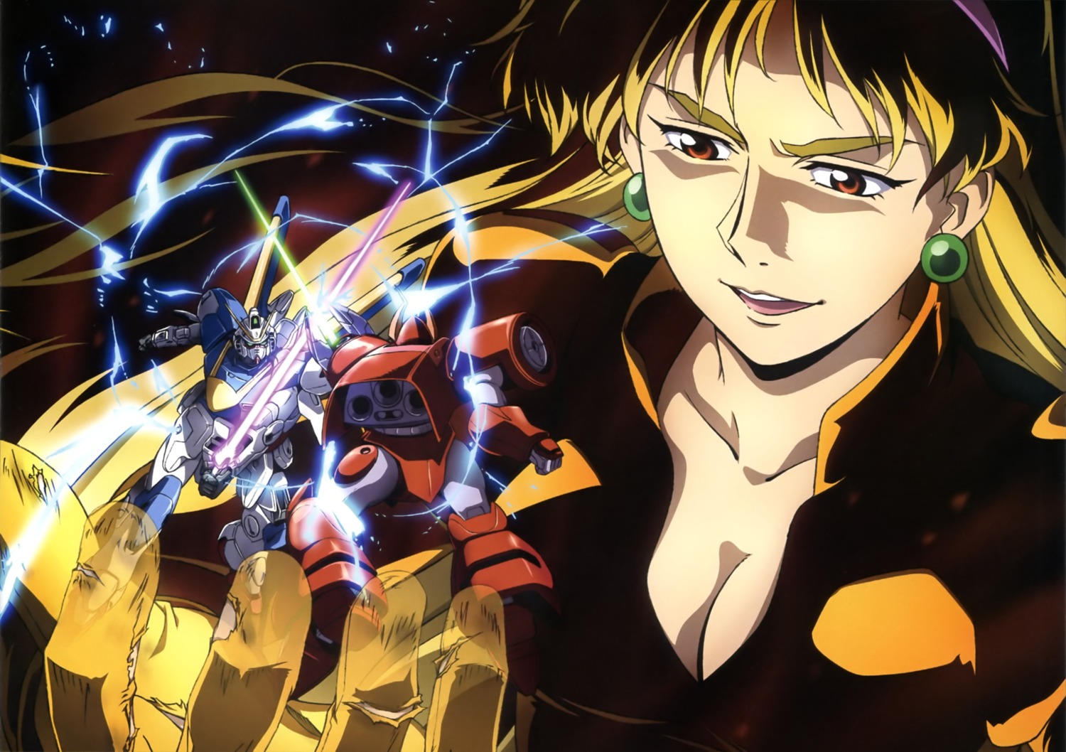 cleavage, gundam, mecha, sword, uso_evin, v2_gundam, victory_gundam, weapon