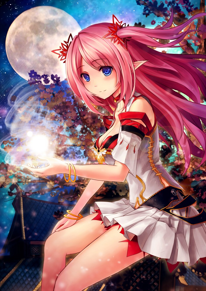 cleavage, pointy_ears, xiaoyin_li