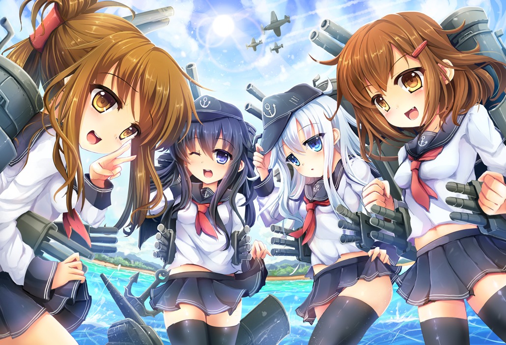 akatsuki_(kancolle), goushou, hibiki_(kancolle), ikazuchi_(kancolle), inazuma_(kancolle), kantai_collection, thighhighs