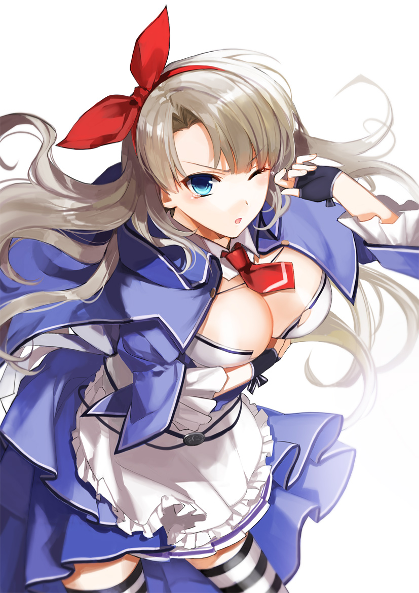 alicia_(queen's_blade), cleavage, queen's_blade, queen's_blade_grimoire, thighhighs, yasuda_(ariko)