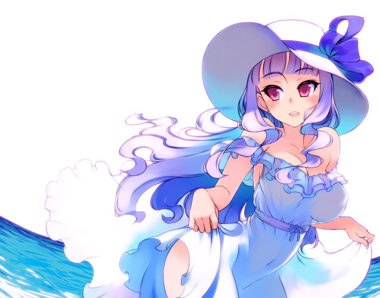 cleavage, dress, kusanagi_tonbo, shijou_takane, summer_dress, the_idolm@ster