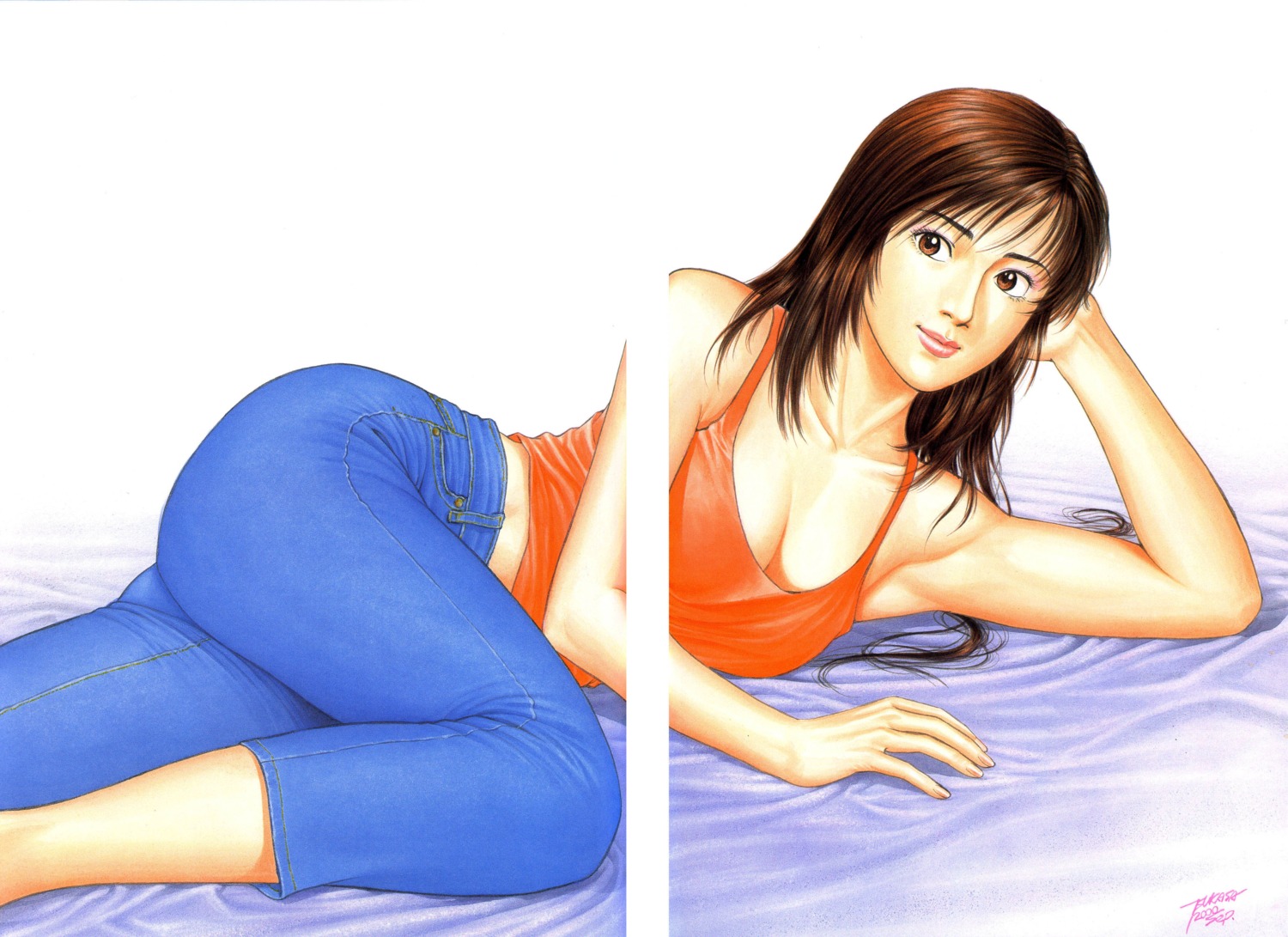cleavage, family_compo, gap, houjou_tsukasa, wakanae_shion