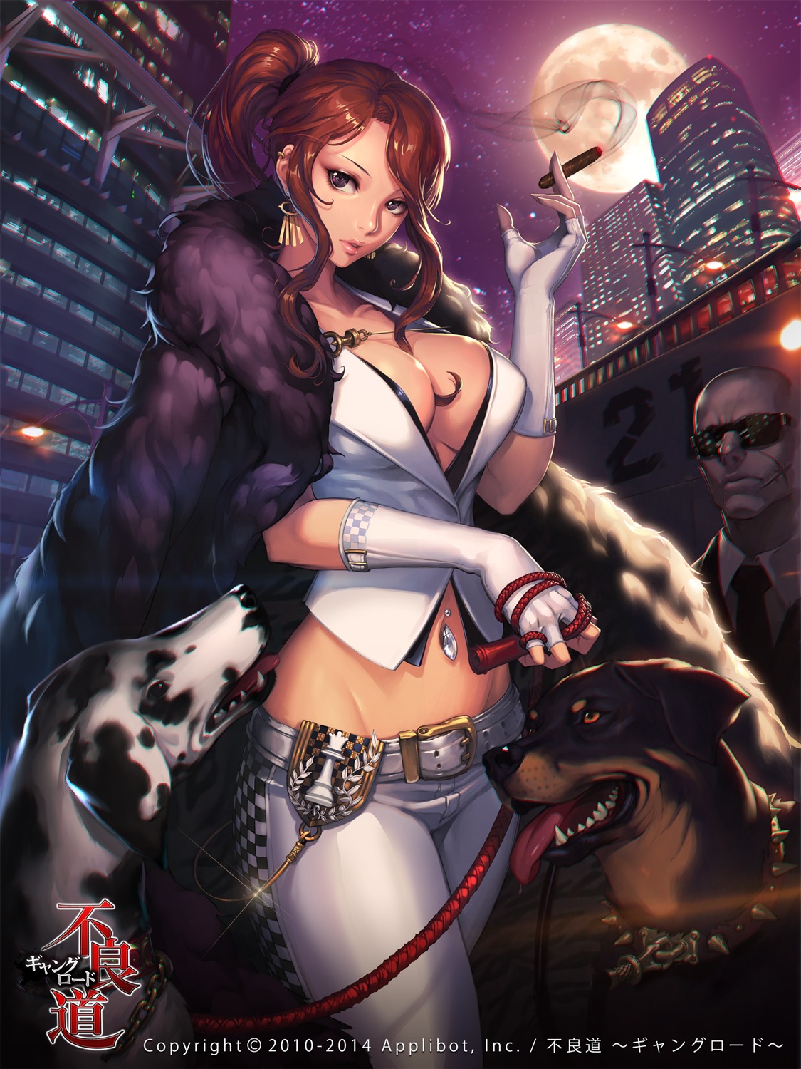 cleavage, furyou_michi_~gang_road~, na_in-sung, smoking