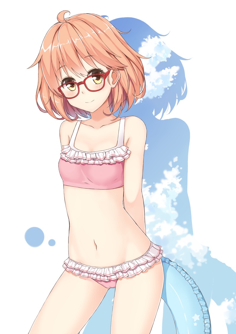 kuriyama_mirai, kyoukai_no_kanata, megane, swimsuits, terras
