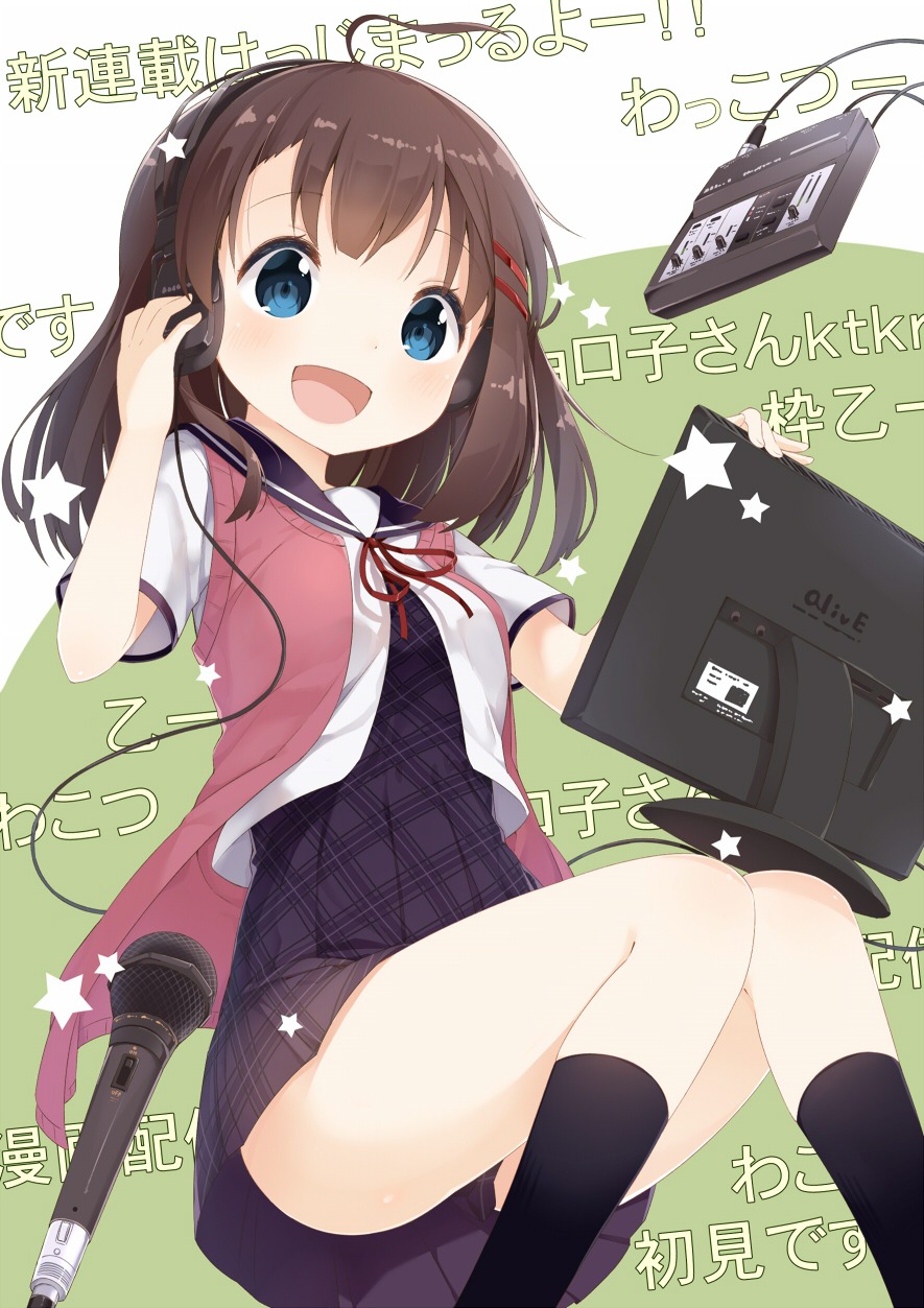 headphones, muku_(muku-coffee), nyoroko_no_namahousou!, seifuku