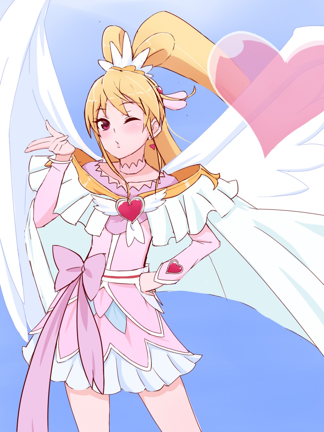 aida_mana, dokidoki!_precure, dress, precure, unpale, wings