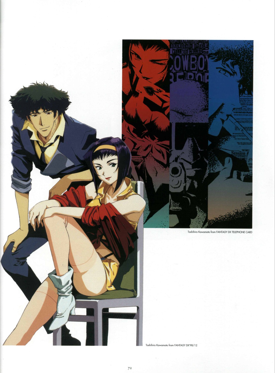 cowboy_bebop, faye_valentine, jet_black, kawamoto_toshihiro