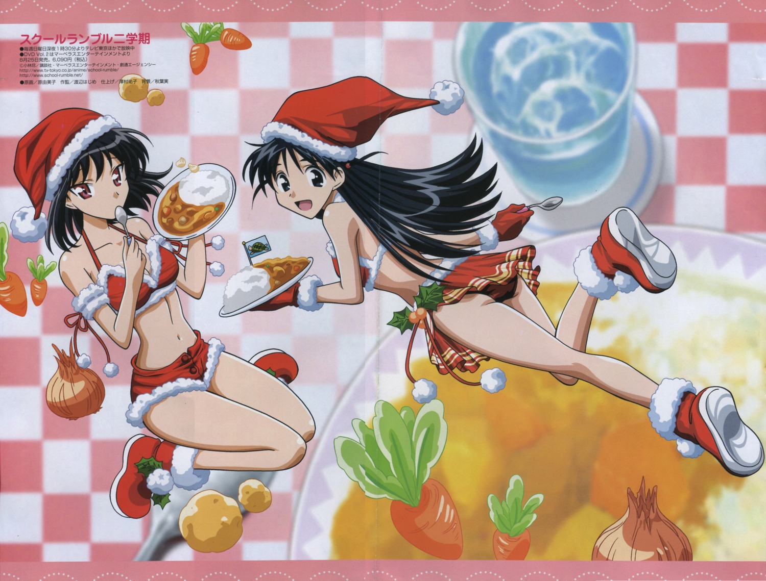 bikini_top, christmas, crease, hara_yumiko, school_rumble, swimsuits, tsukamoto_tenma, tsukamoto_yakumo
