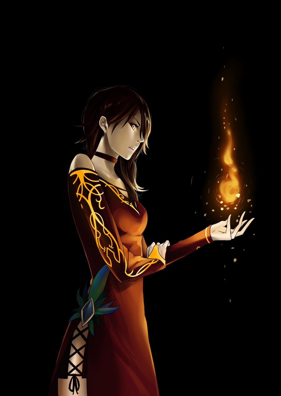 cinder_fall, dress, lazymk, rwby
