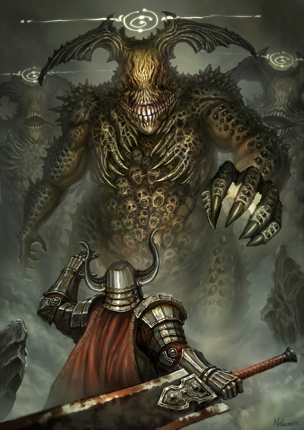 armor, monster, nekoemonn, sword