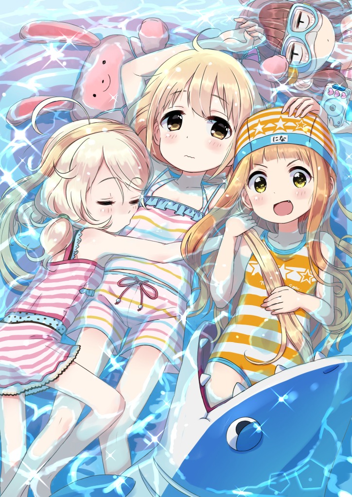 futaba_anzu, ichihara_nina, kingin, munakata_atsumi, swimsuits, the_idolm@ster, the_idolm@ster_cinderella_girls, the_idolm@ster_cinderella_girls_u149