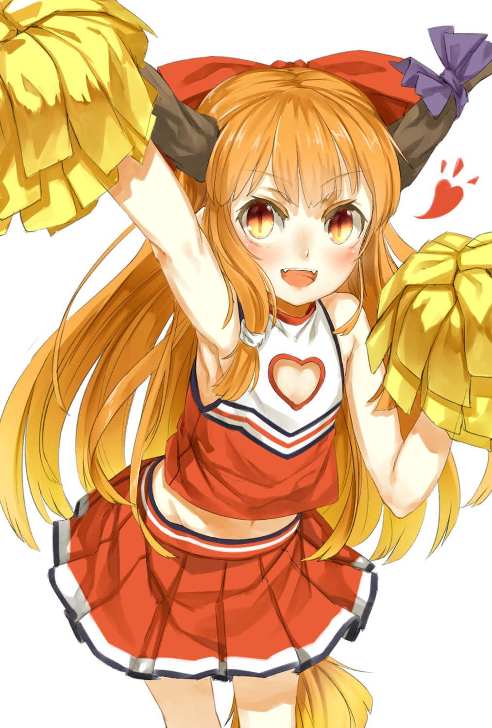 cheerleader, horns, ibuki_suika, nishiuri, touhou