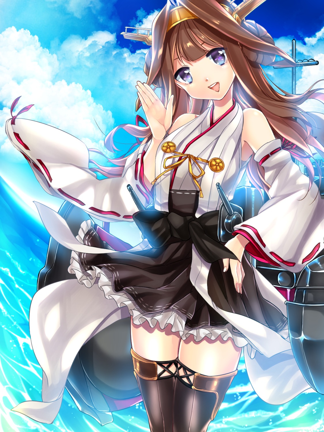 kantai_collection, kongou_(kancolle), poko_(mammypoko), thighhighs