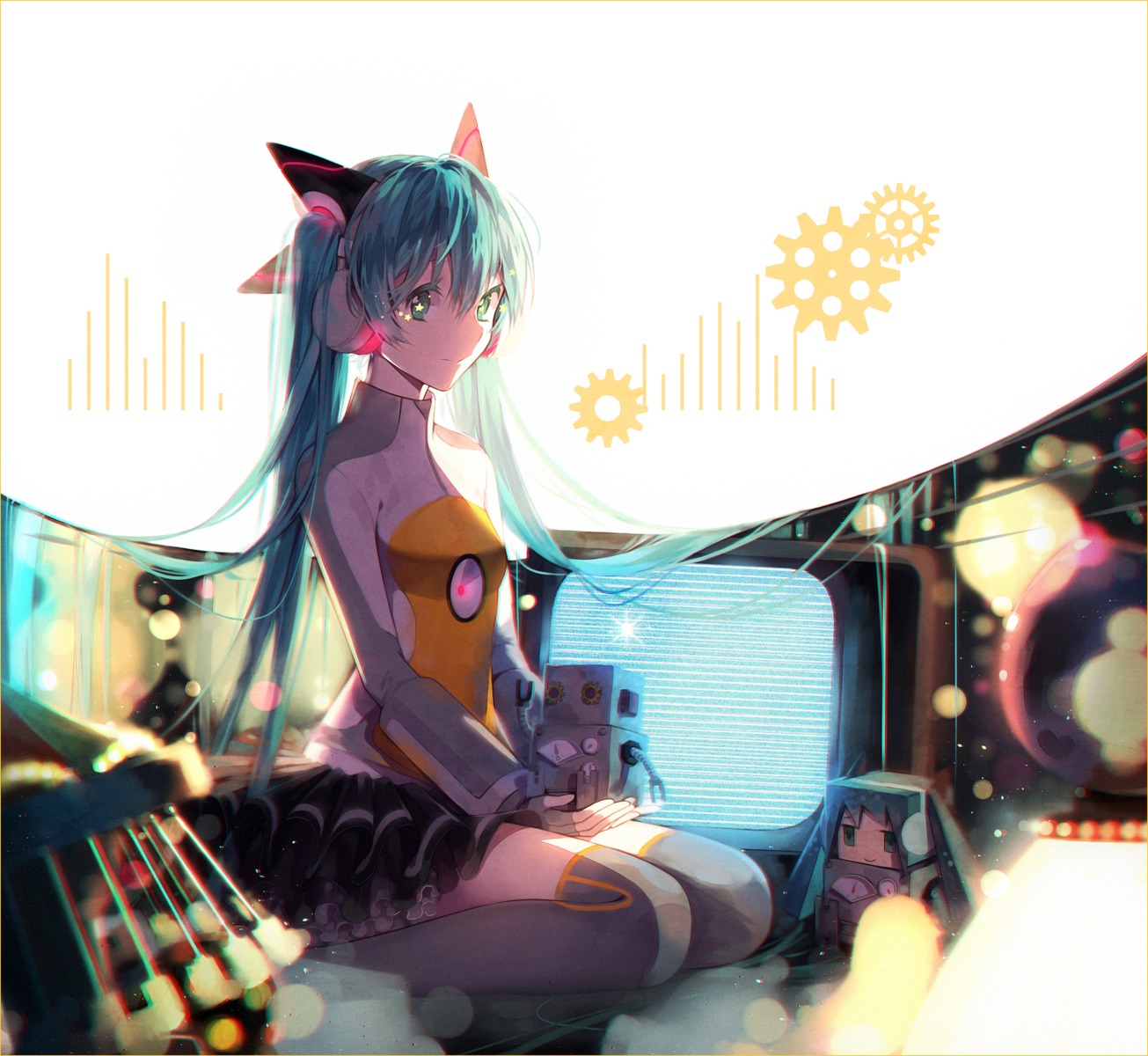 hakusai_(tiahszld), hatsune_miku, odds_&_ends_(vocaloid), thighhighs, vocaloid