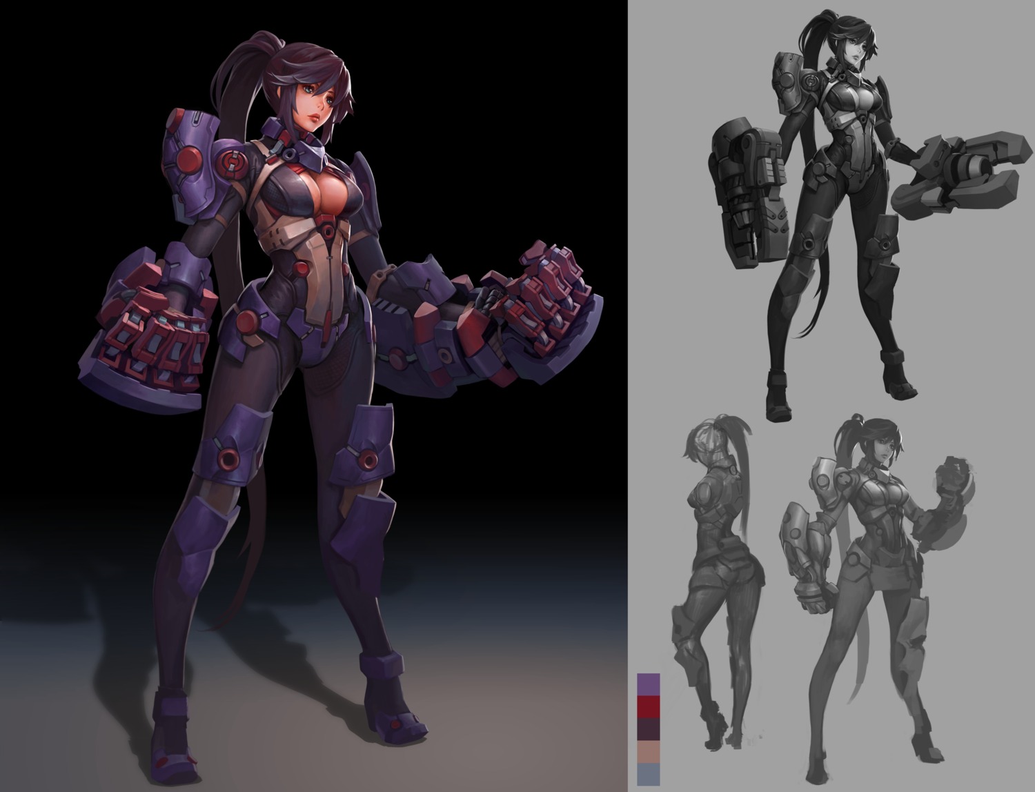 armor, bodysuit, gun, mecha, mecha_musume, nfb-zmc, weapon