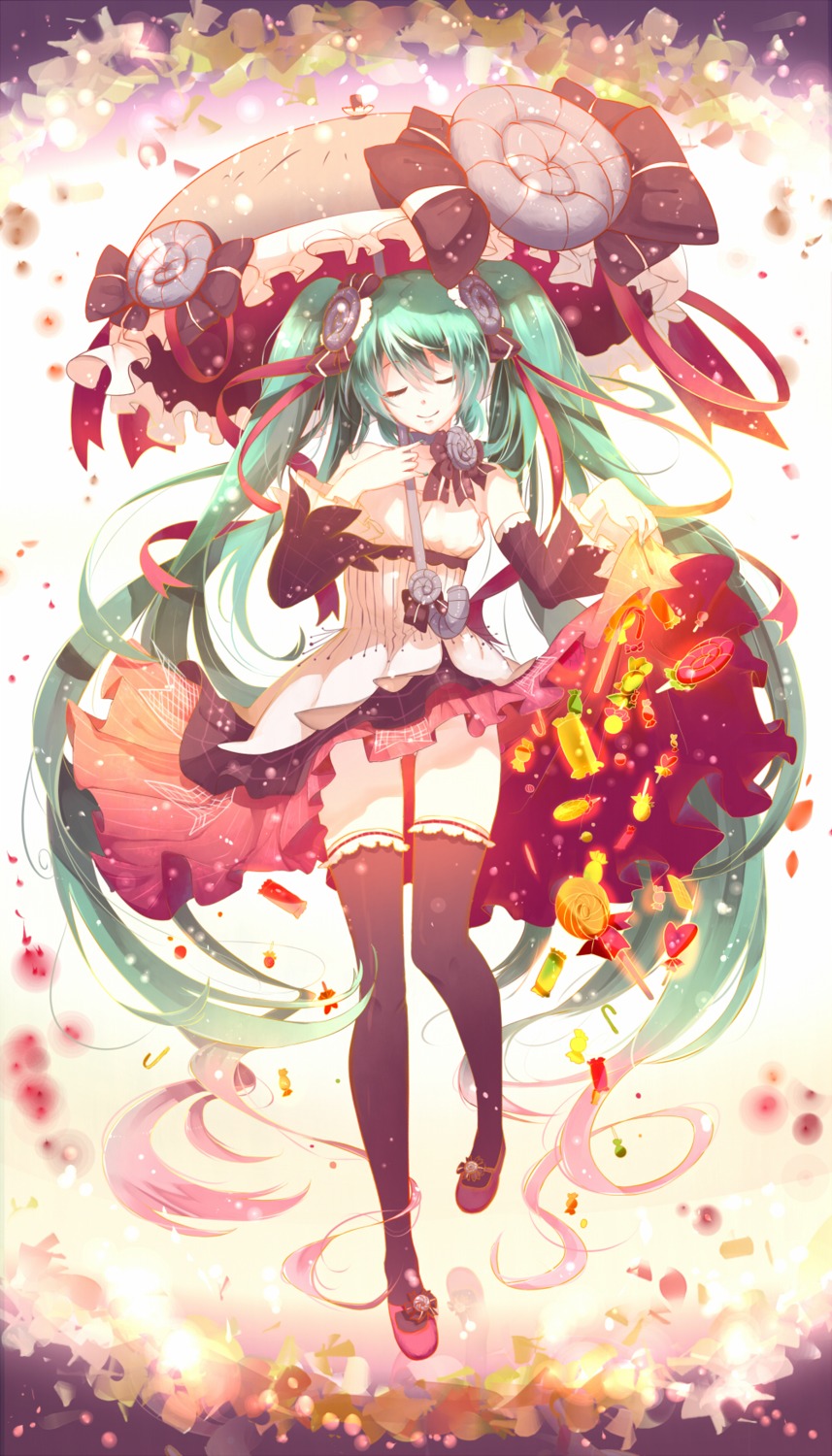dress, hatsune_miku, phino, thighhighs, vocaloid