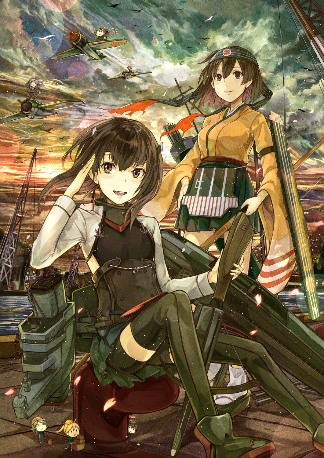 hiryuu_(kancolle), kantai_collection, kazabana_kazabana, taihou_(kancolle), thighhighs