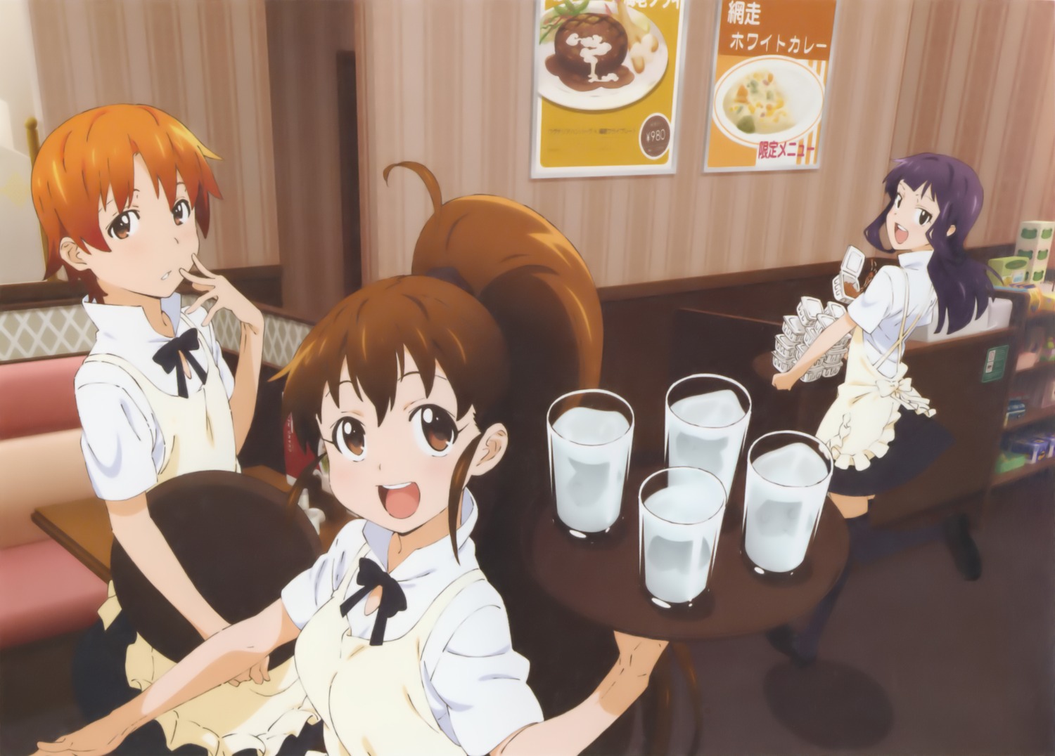 inami_mahiru, sakazaki_tadashi, taneshima_poplar, waitress, working!!, yamada_aoi