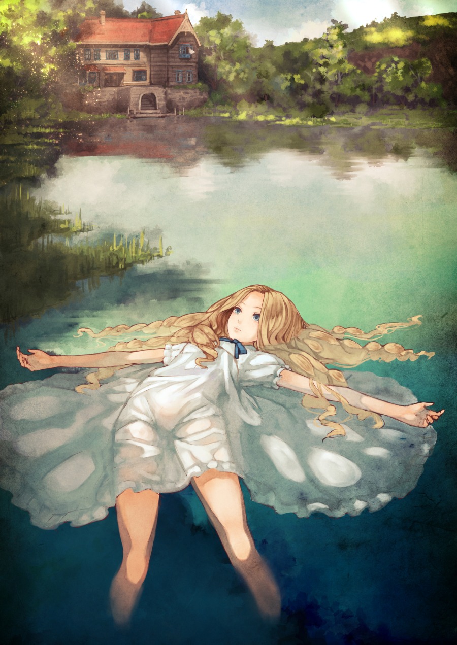 dress, kaoming, omoide_no_marnie, wet_clothes