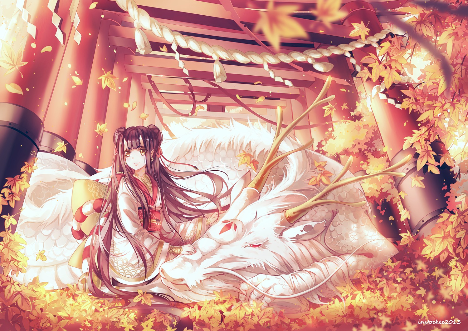 horns, instockee., kimono, monster, pointy_ears