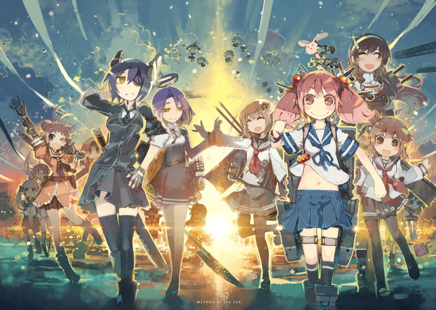 akebono_(kancolle), ashigara_(kancolle), chitose_(kancolle), choukai_(kancolle), ikazuchi_(kancolle), inazuma_(kancolle), kantai_collection, konno_takashi, naka_(kancolle), sazanami_(kancolle), tatsuta_(kancolle), tenryuu_(kancolle)