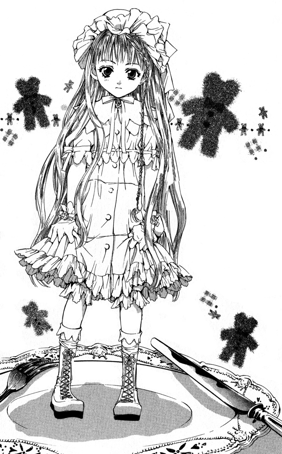 dress, godchild, hakushaku_cain_series, lolita_fashion, maryweather_hargreaves, monochrome, yuki_kaori