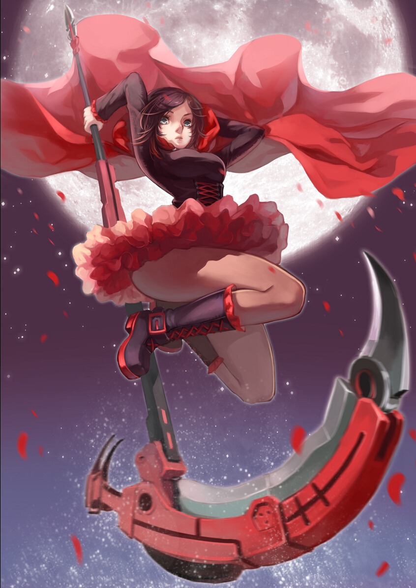 bojue_yu_yaojing, ruby_rose, rwby, weapon
