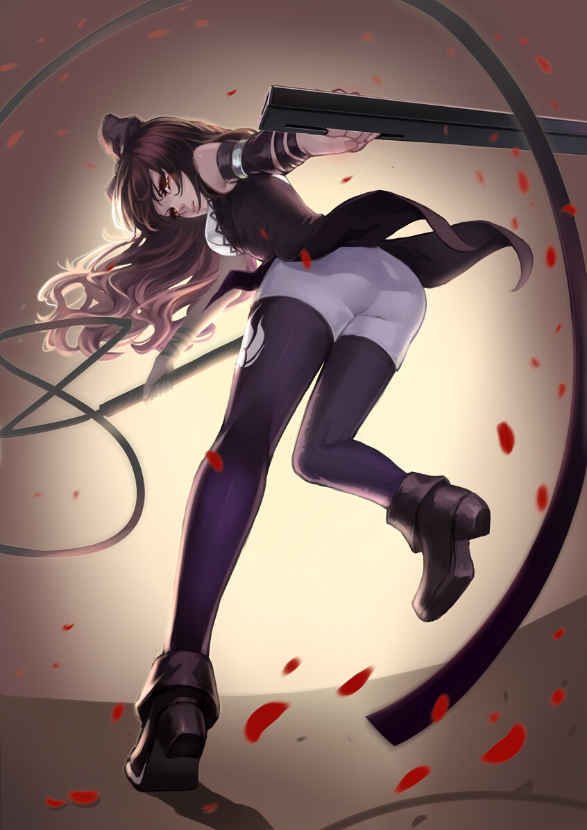 blake_belladonna, bojue_yu_yaojing, pantyhose, rwby, weapon