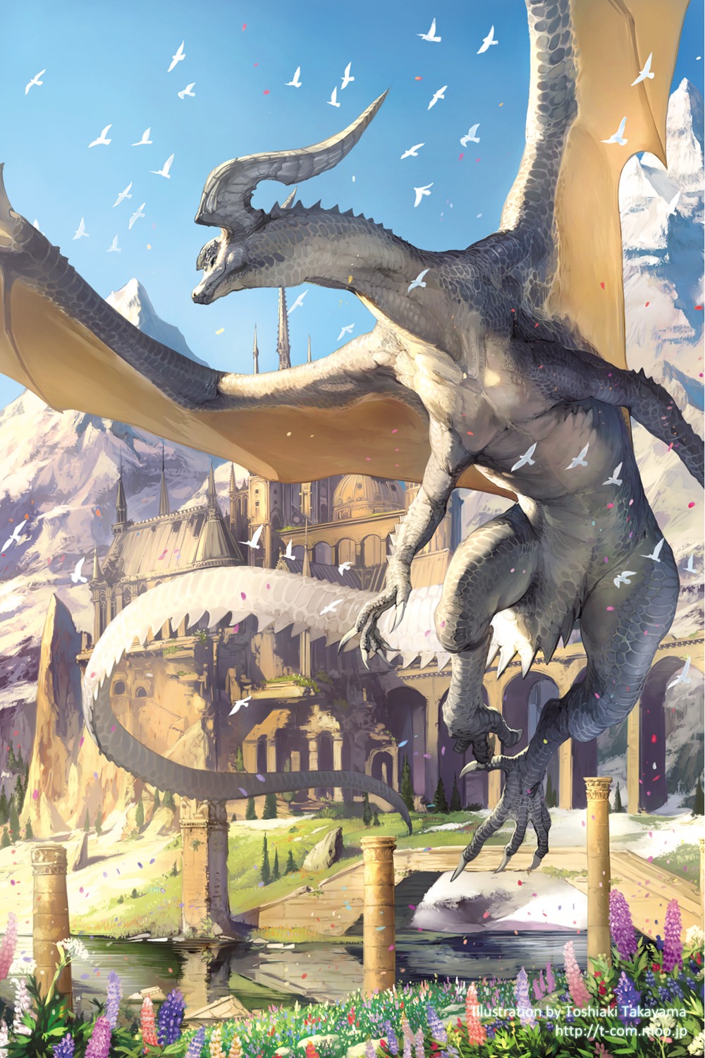 landscape, monster, takayama_toshiaki, wings