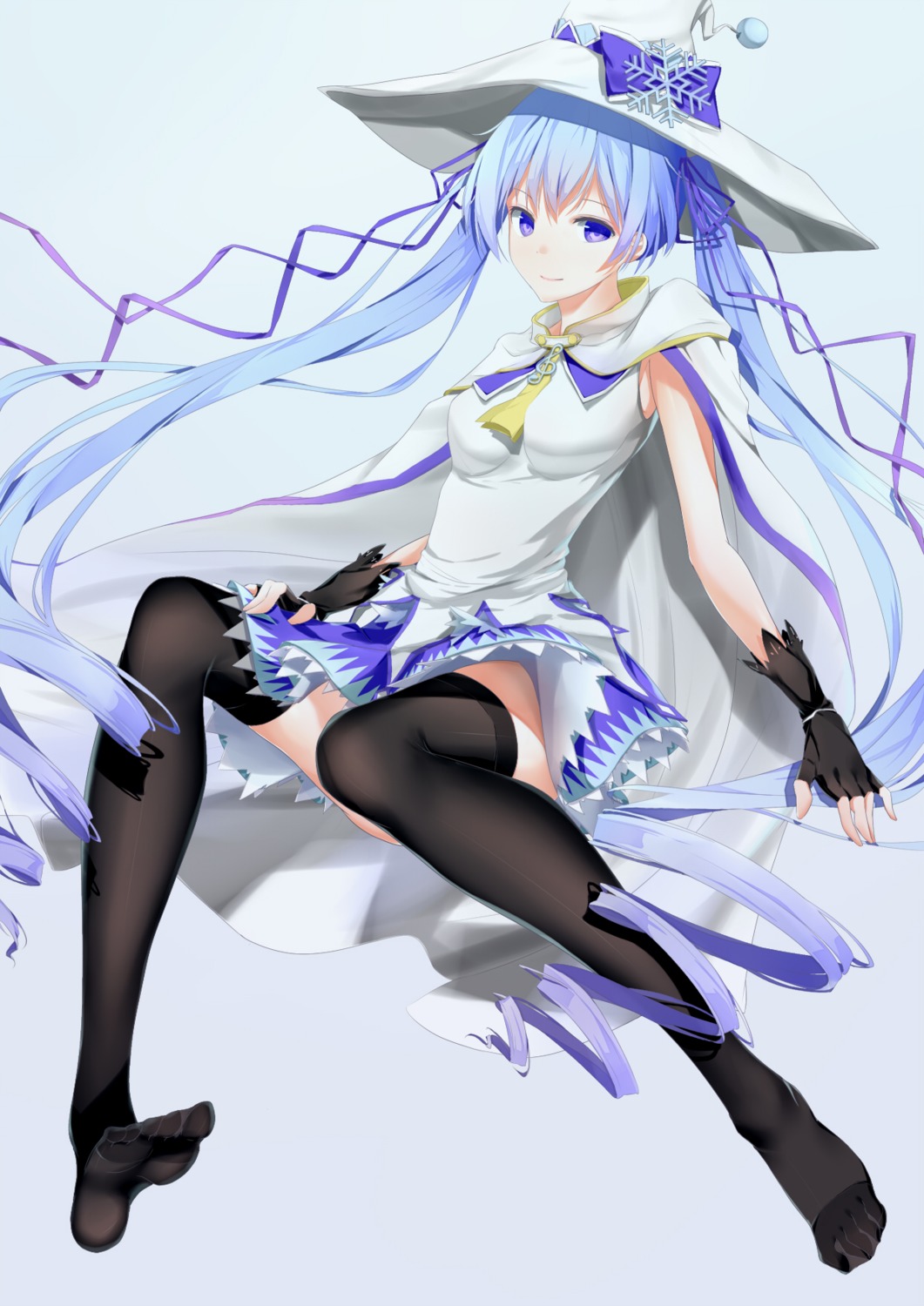 hatsune_miku, thighhighs, u.n.k., vocaloid, yuki_miku