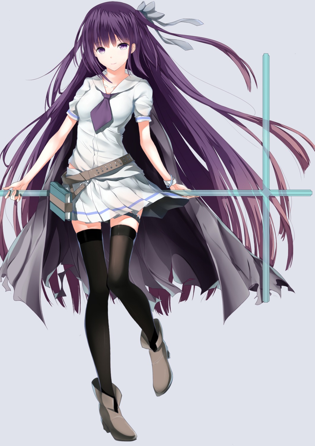 garter, seifuku, thighhighs, u.n.k.